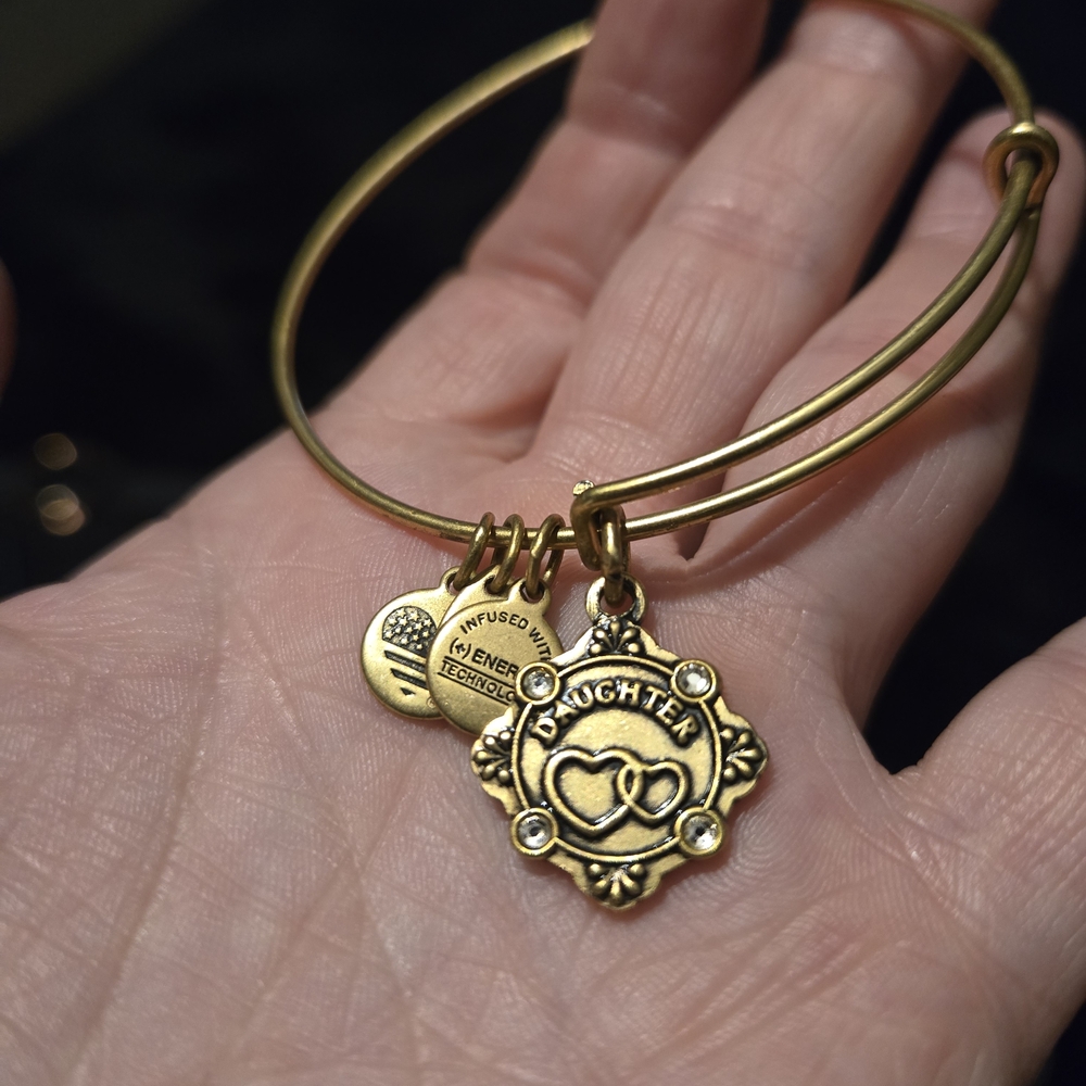 Alex and Ani Gold 'Daughter' Charm Bangle Bracelet